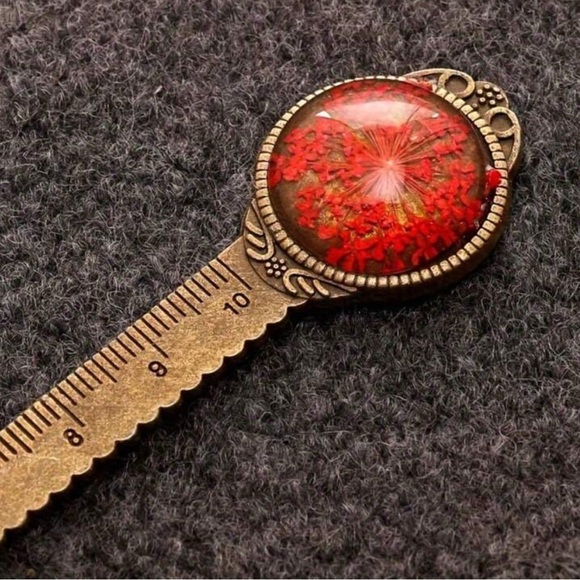 NEW Vintage Style Dried Flowers Bookmark and Ruler Multiple Colors Available - Picture 6 of 8